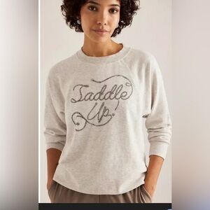 Anthropologie- Size L- Crew Neck Saddle Up Sweatshirt